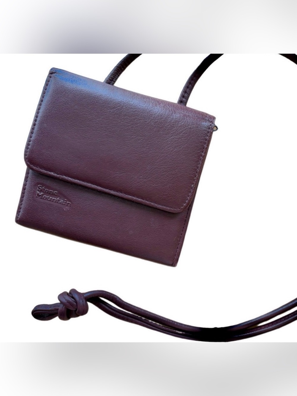 Stone Mountain Fairfield genuine leather bag crossbody wallet-style Burgundy EUC